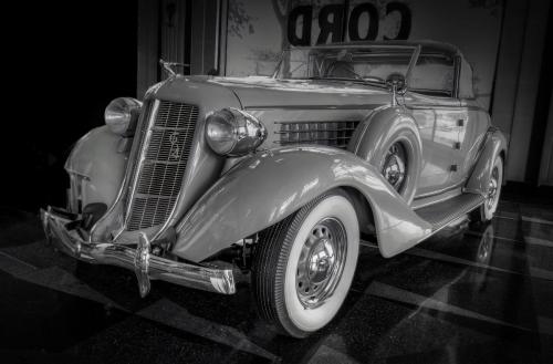 Advanced Monochrome-2nd-Pure Elegance Unveiled-1936 Auburn 654 Cabriolet-Jerry Frost